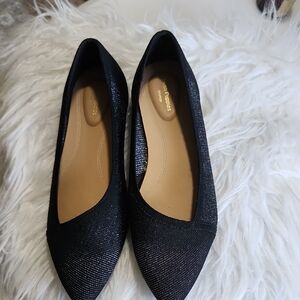 Hush Puppies Black Shimmer Flats
